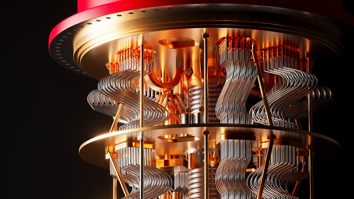 A dilution refrigerator housing a superconducting quantum processor
